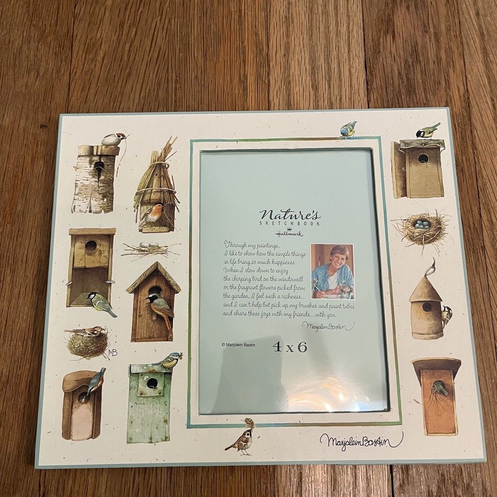 Marjolein Bastin Hallmark Picture Frame 4x6 Birdhouses Bird Nature's Sketchbook